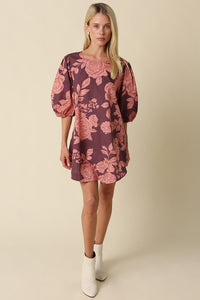 Rose Floral Mini Dress