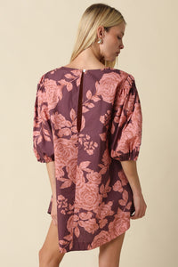 Rose Floral Mini Dress