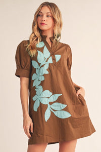Embroidered Applique Accent Dress