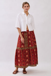Boho Floral Maxi Skirt