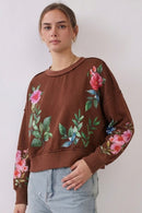 Vintage Floral Printed Sweatshirt
