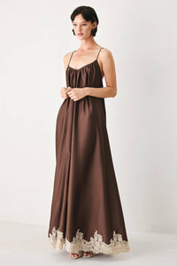 Lace Hem Satin Slip Dress
