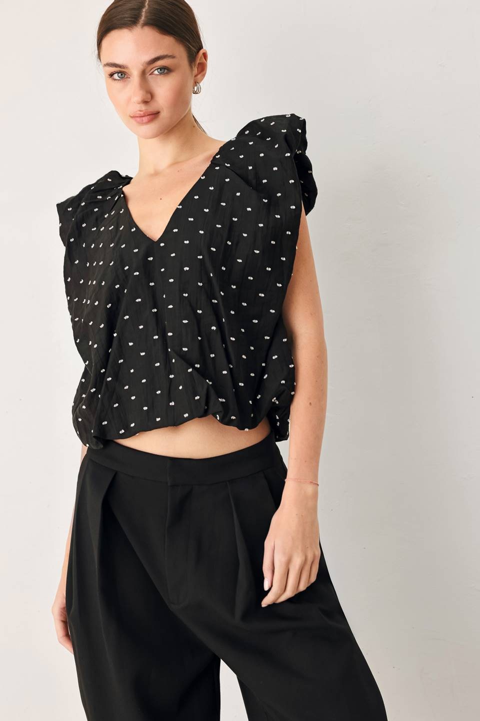 Swiss Dot Bubble Top
