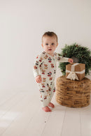 Christmas Puppies Zipper Romper