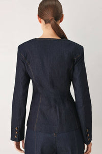 Denim Button-Up Blouse