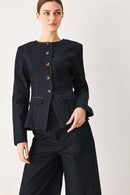 Denim Button-Up Blouse