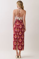 Rope Overlay Detail Halter Maxi Dress