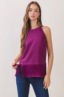 Fringe Hem Sleeveless Top