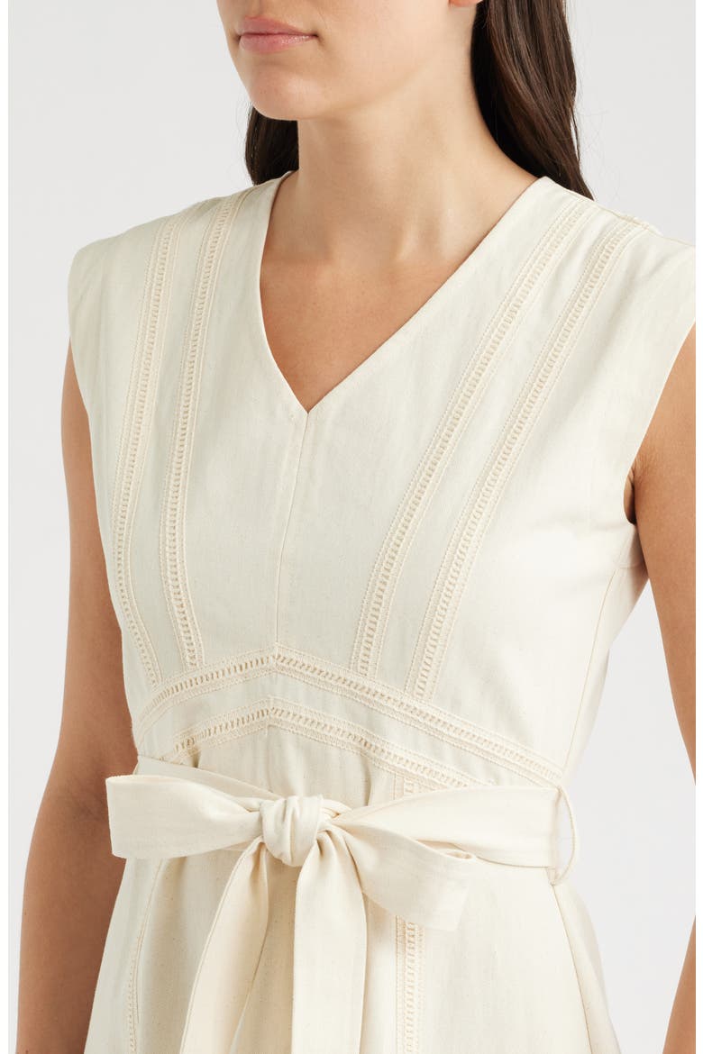 Cream Denim Midi Dress