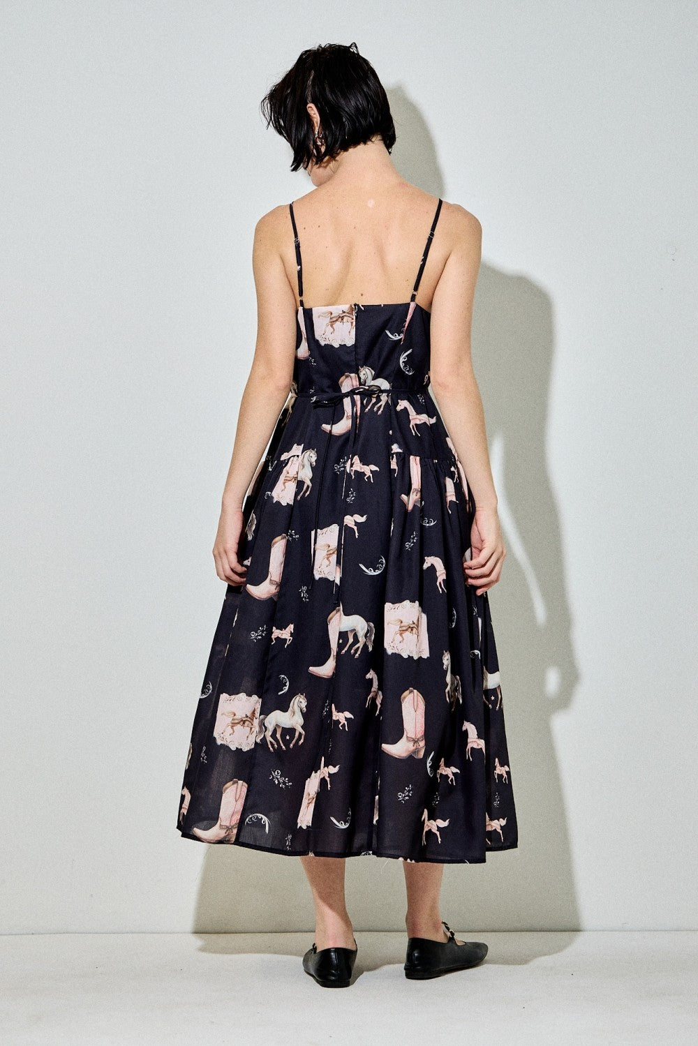 Western Print Midi Dress