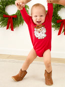 Baby Giddy Up Santa Applique Bubble Romper