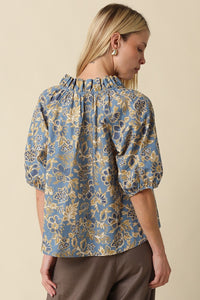 Floral Puff Sleeve Blouse