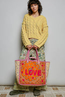 LOVE Bandana Quilted Tote Bag