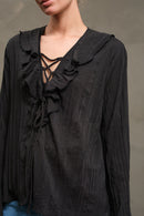 Crinkle Ruffle Blouse