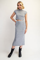 Sequin Sweater Midi Skirt