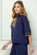 Quarter Sleeve Banded Hoodie