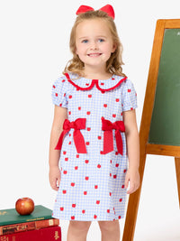 Apple Gingham Short Sleeve Dress