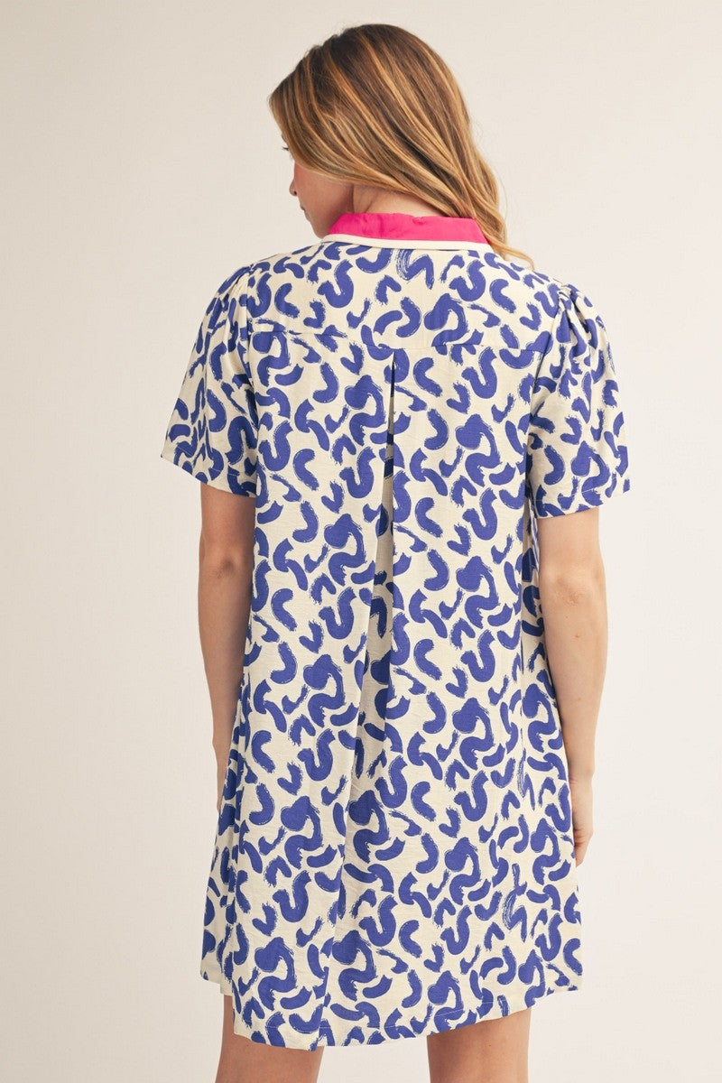 Abstract Print Shift Dress