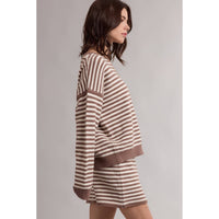 Striped Sweater Skirt Set