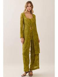 Floral Jacquard Pants