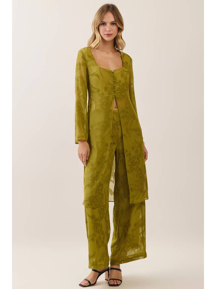 Floral Jacquard Pants