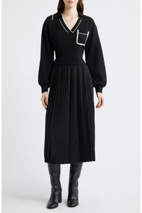 Twofer Collared Midi Dress