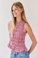 Smocked Gingham Top