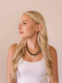 Kennedy Beaded Necklace- Olive