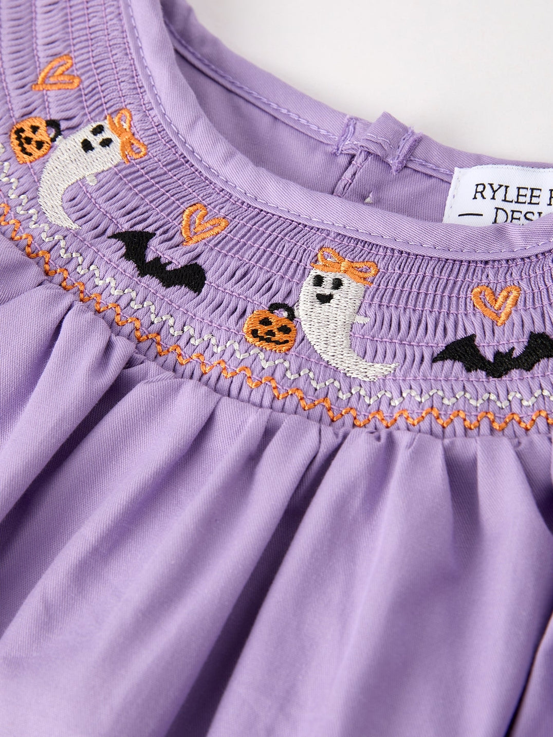 Purple Halloween Smocked Dress