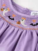 Purple Halloween Smocked Dress