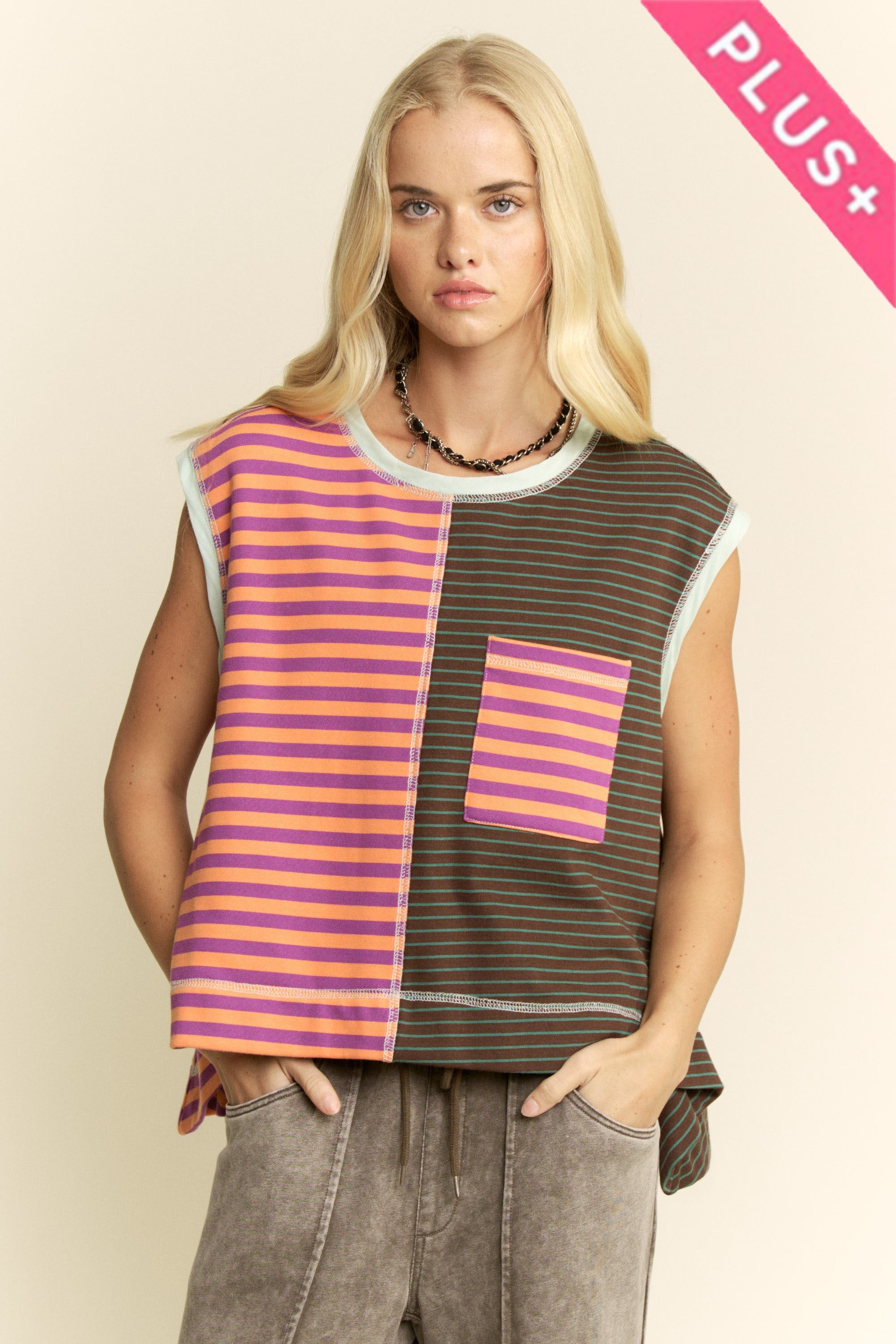 Striped Colorblocked Tank