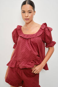 Polka Dot Frill Top