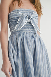 Strapless Bow Midi Dress