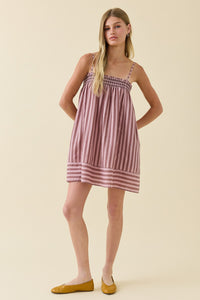 Smocked Striped Cami Dress