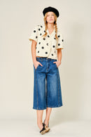 Ruffle Hem Polka Dot Top