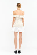 Mixed Media Off-The-Shoulder Dress