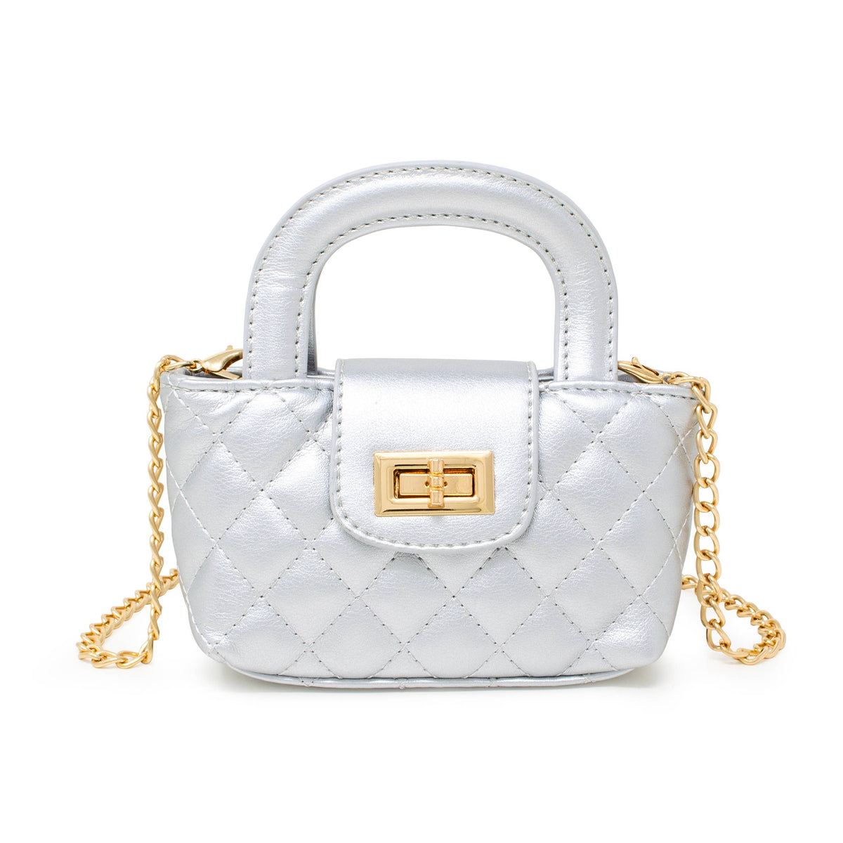 Kids Quilted Top Handle Handbag