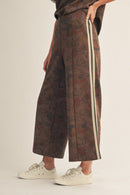Side Accent Wide Leg Floral Pants
