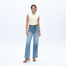 Mid Rise Straight Leg Jeans