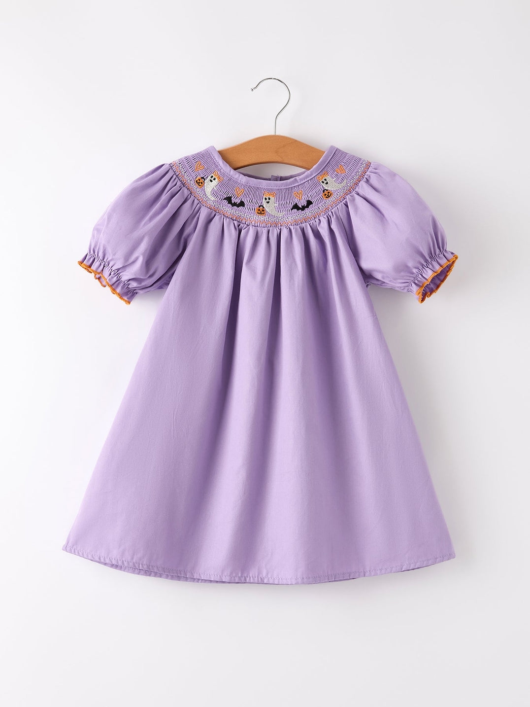 Purple Halloween Smocked Dress