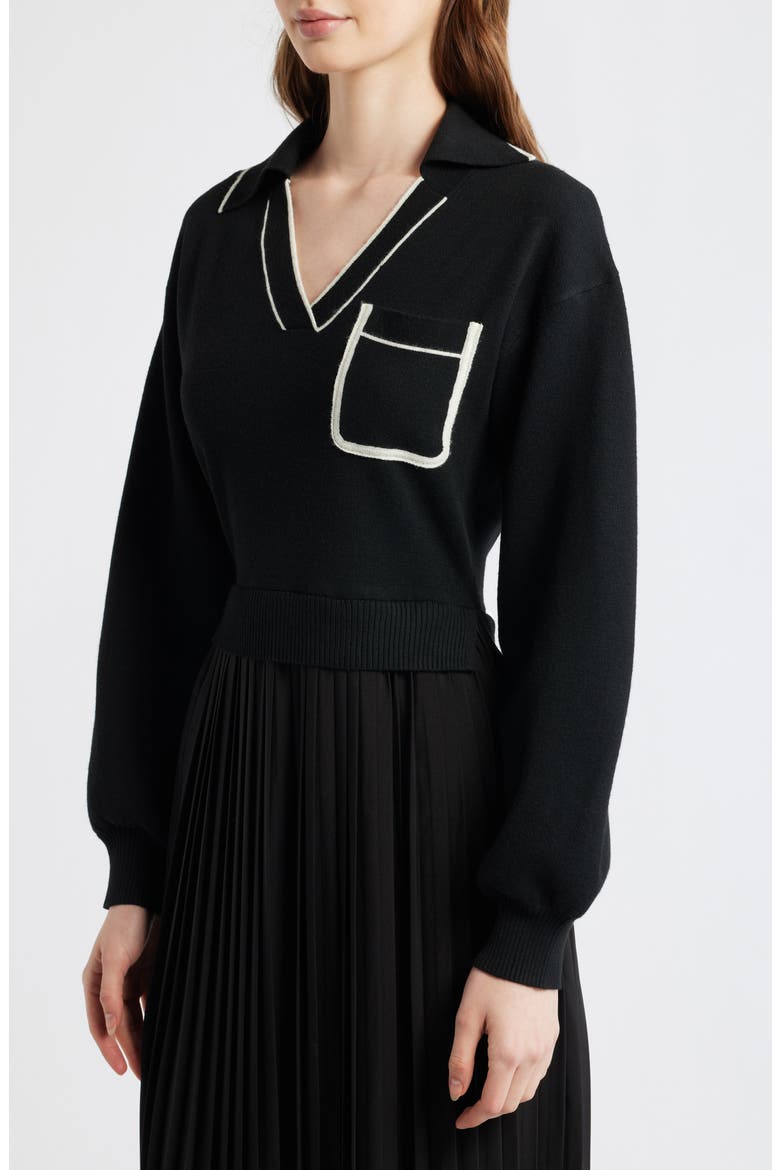 Twofer Collared Midi Dress