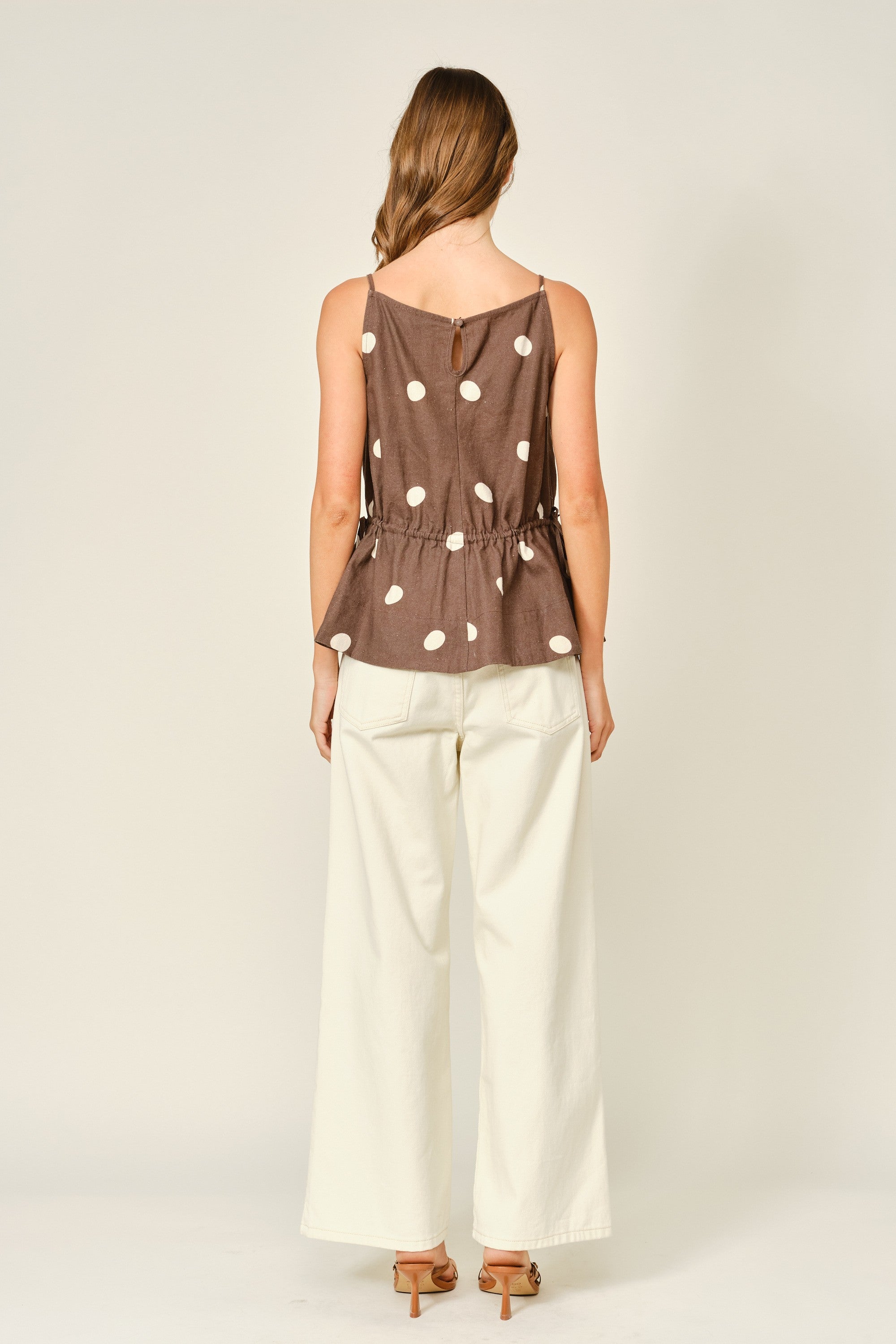 Polka Dot Peplum Top