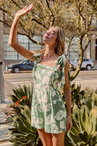 Tie-Strap Floral Romper