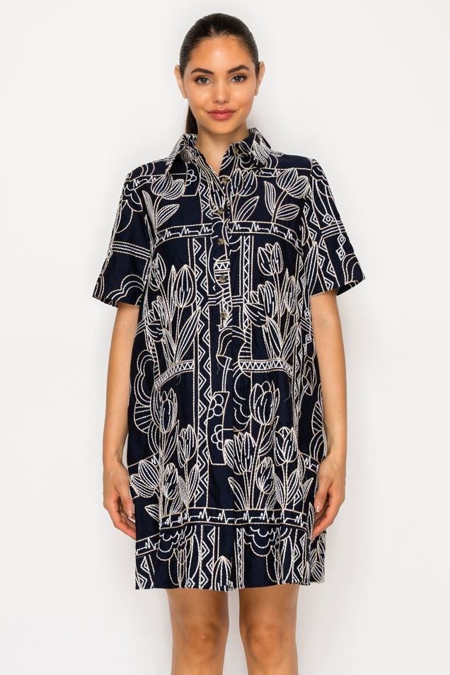 Selene Stitch Shirt Dress