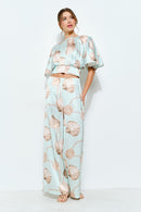 Satin Shell Print Pants