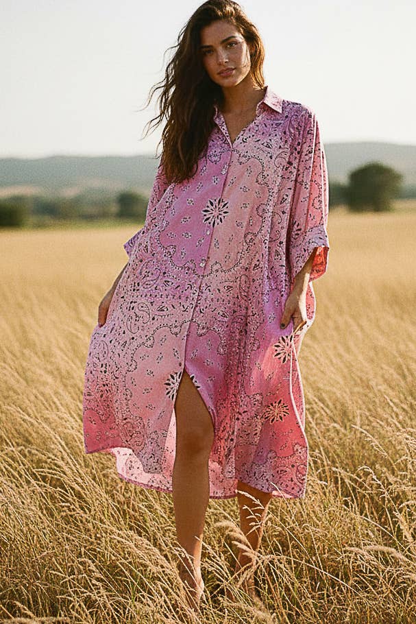 Bandana Print Maxi Dress