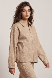 Fawn Print Zip Up Jacket