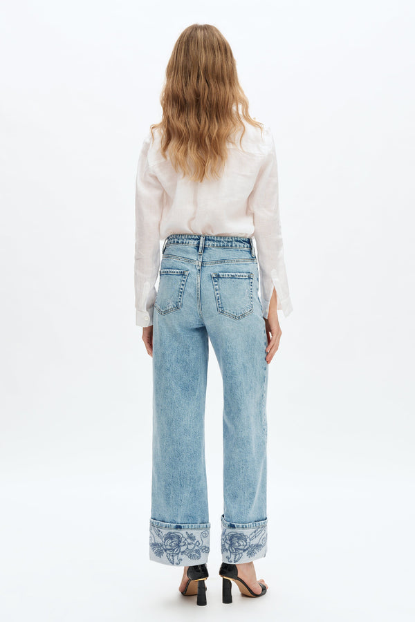 Flora High Rise Wide Leg Jeans