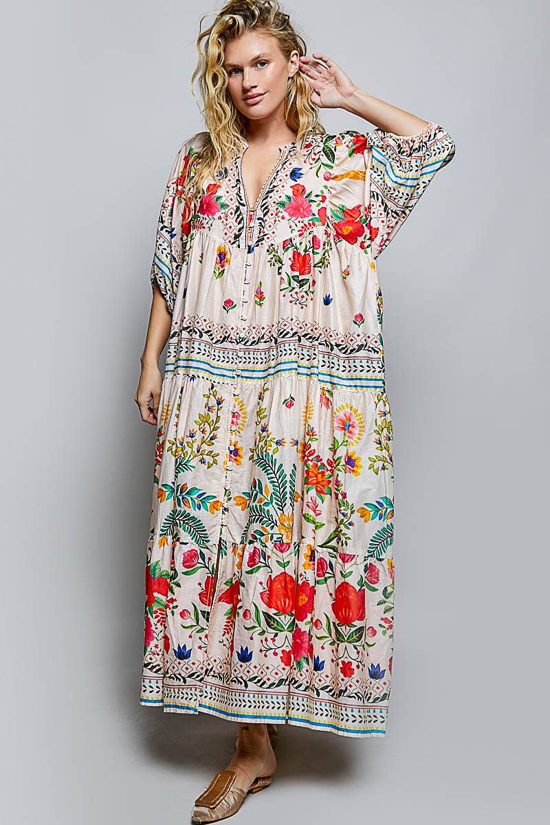 Boho Deep V Maxi Dress
