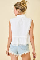 Swiss Dot Collared Blouse